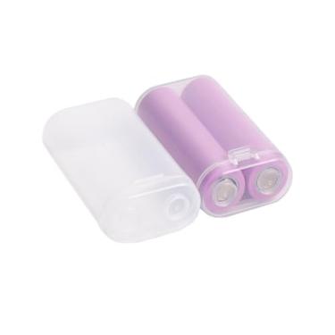 Imagem de inDomit Capa de bateria 18650, suporte de armazenamento à prova de choque e resistente à água para 2 baterias 18650, capa de polipropileno fácil de transportar