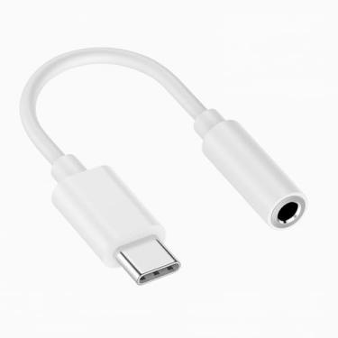 Imagem de Adaptador para Fone de Ouvido P2 3.5mm para USB-C, Compatível com Dispositivos de Entrada Tipo-C (BRANCO)