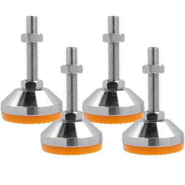 Imagem de LC LICTOP Pés niveladores M12 x 80 mm, capacidade de 997 kg, deslizadores giratórios ajustáveis para móveis, base antiderrapante de 5 cm, niveladores de pés de borracha para mesa, prateleiras