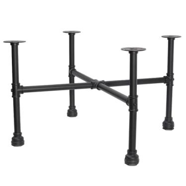 Imagem de ZYUXUAN Pernas de mesa de tubo industrial, pernas de móveis de base de metal para mesa de cabeceira, pernas de mesa vintage resistentes, pés de mesa de centro de jantar, pernas de banco (61 cm x 61 cm
