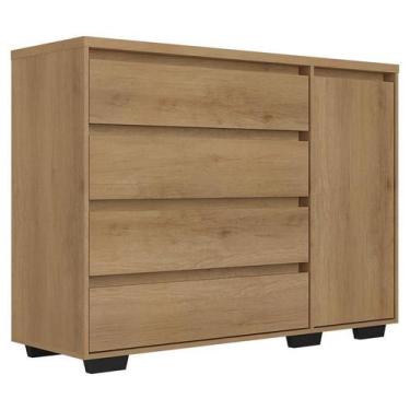 Imagem de Cômoda com Porta Aurora Capuccino Acetinado - THB - THB Móveis