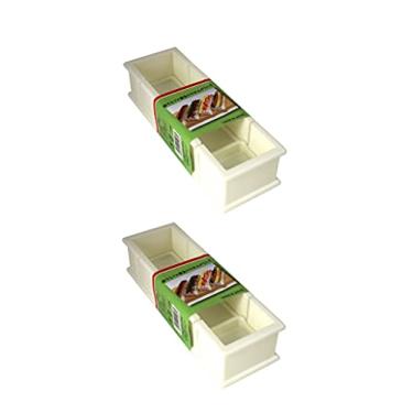 Imagem de JapanBargain 3254, conjunto de 2 moldes de sushi japoneses encaixotados para sushi, máquina de sushi, molde de bola de arroz de plástico, prensa Oshizushihako Oshizushihako, 5 cortes, feito no Japão