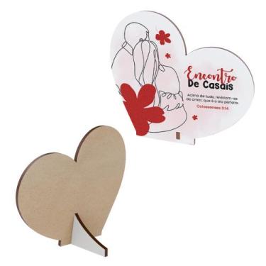 Imagem de Kit Lembrancinhas para Casais Coração em MDF Dia dos Namorados - Abstr