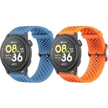 Imagem de LeyuBand Pacote com 2 pulseiras de silicone de 22 mm compatíveis com Coros PACE 3/APEX 2 PRO/APEX PRO/APEX de 46 mm para homens e mulheres