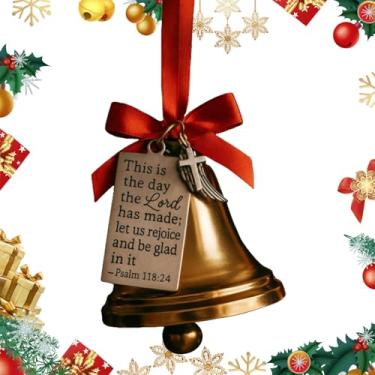 Imagem de Rrlihjgu Sinos De Natal Para Árvore,Versículos da Bíblia Sinos Vintage Decoração de Natal - Decoração Religiosa Em Metal Para Casa,Porta Sala Lareira Prateleira Quarto Interior