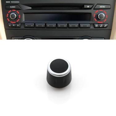 Imagem de Goodithy Painel frontal CD Player Rádio Volume Áudio Controle Rotativo Botão Botão Tampa Substituição para BMW 1' E81 E82 E87 E88/3' E90 E91/X1 E84 (Modelo B)