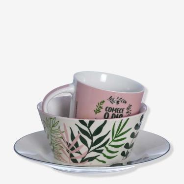 Imagem de Kit Refeição Cerâmica Bowl, Caneca E Prato Jardim