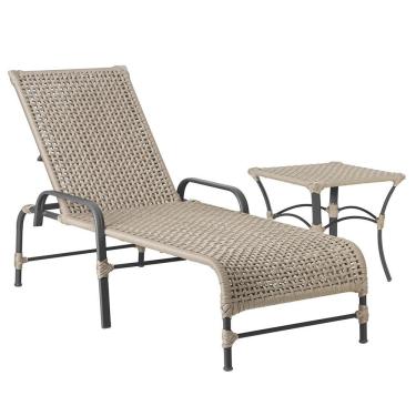 Imagem de Espreguiçadeira Catar Mesa Corda Alumínio Náutica Piscina Rami