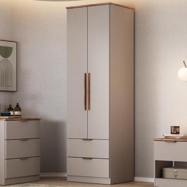 Imagem de Guarda Roupa Solteiro 2 Portas Milan Carraro Avelã