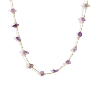 Imagem de Lume&Thread Pulseira de colar de cristal natural banhada a ouro 18 k, colares e pulseiras femininas ajustáveis, joias que trazem sorte para as pessoas, presente para a família, amantes, amigos, Medium