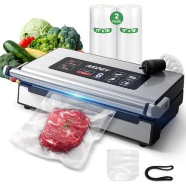 Imagem de Selante a aspirador de alimentos de 90 Kpa, máquina seladora a aspirador de aço inoxidável para alimentos com vedação térmica dupla e bomba dupla, selador de alimentos modos