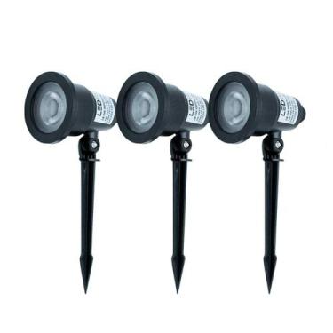 Imagem de Kit 3 Espetos Luminária Jardim Led 5w Branco Frio 6500k IP65 - Led Bee