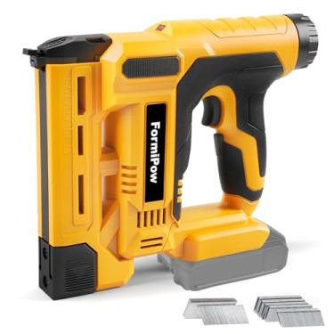 Imagem de FormiPow Pistola de pregos sem fio 2 em 1 calibre 18 para bateria DeWalt 20 V, pregador sem escova e grampeador com ajuste de 6 profundidades, 1000 pregos e grampos, luz LED para carpintaria DIY