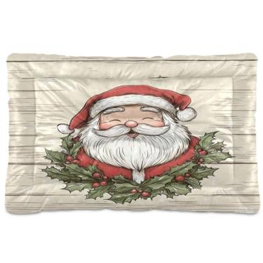 Imagem de Wassud Cama de cachorro Happy Christmas, cama grande para cães ao ar livre, tapete lavável para animais de estimação, cama de gato para dormir, viagens 91 x 61 cm