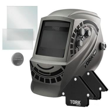 Imagem de Máscara Capacete de Solda Automática 8k Esmerilhadeira + Esquadro e Le
