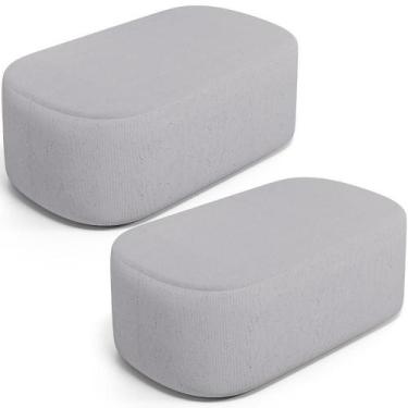 Imagem de Kit 02 Puffs Decorativos Orgânicos Para Living Quarto 100cm Doha W01 L