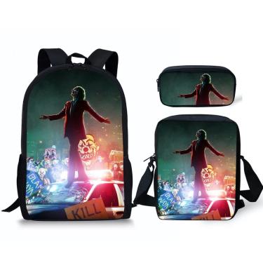 Imagem de Conjunto de mochilas Jokers Cartoon Kids School Nylon 3 unidades