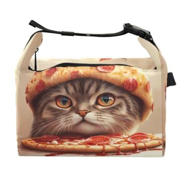 Imagem de STAYTOP Lancheira fofa para comer pizza com alça de fivela, lancheira isolada para meninos e meninas, lancheira térmica para trabalho escolar