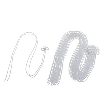 Imagem de Esquirla Conjunto de 20 amuletos japoneses decorativos com nó, enfeites para pendurar, cordões, sachês, ideais para mochilas, viagens, tetos e portas, Branco