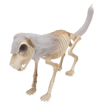 Imagem de Eujgoov Decorações de Esqueleto de Cachorro de Halloween, Cão de Caveira de Plástico Em pé Com Adereço Assustador de Pele para Casas Assombradas, Cemitério, Decoração de Férias, Tamanho 14,96 X 9,84