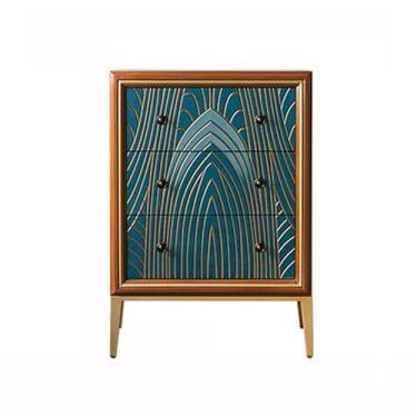 Imagem de Cômodas Cômoda, armário de gavetas madeira, decorativo com pernas, armazenamento autônomo para sala estar e quarto(Blue,60 * 39 * 85cm)