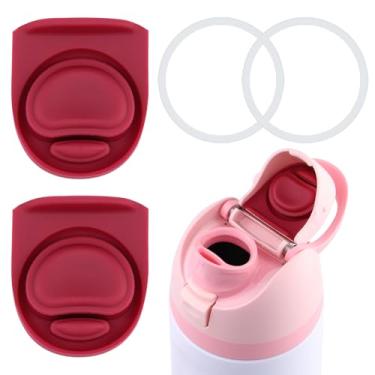 Imagem de GIcGIeo 2 conjuntos de rolha de substituição de vedação e anel de vedação O para tampa Owala FreeSip, tampas de silicone para garrafa de água, peças de boca de tampa superior compatíveis com Owala