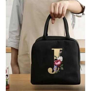 Imagem de Bolsa Térmica Portátil Para Trabalho e Escola Estampa com Letras (22 X 18,5 X 11,5 Cms) (J)