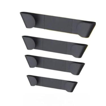 Imagem de Kit Suporte Para Tampa de Panela 4 unidades | Adesivo organizador de Armário | Cozinha Sem furo(Preto)