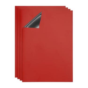 Imagem de PATIKIL Quadro apagável a seco, pacote com 4 ímãs A4, quadro branco, calendário de geladeira, quadro magnético, material de escritório para casa, cozinha, geladeira, mesa, parede, vermelho