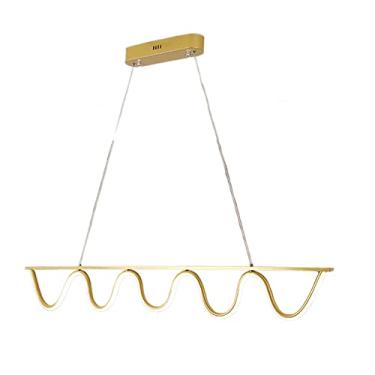 Imagem de Luminária pendente Wave ultrafina, luminária linear de metal com cúpula de silicone, lustre LED moderno - 30W, luminárias de suspensão longas brancas, luminárias pendentes para sala de janta