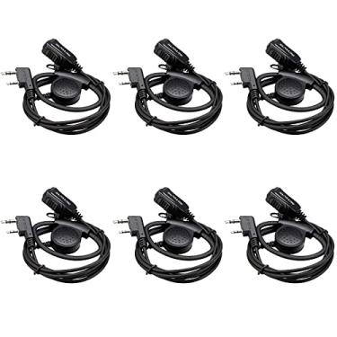 Imagem de Retevis Fone de ouvido Walkie Talkie ajustável com microfone, gancho em forma de D, para RT22 RT68 RT21 H-777, compatível com Pxton Baofeng BF-888S BF-T26 Kenwood Walkie Talkie, fone de ouvido de