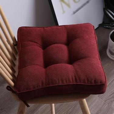 Imagem de Yadlan Almofada de assento, almofada de cadeira com laços, almofada quadrada/redonda, almofada de assento lavável almofada decorativa para cadeira, escritório, ambiente externo e interno quadrado