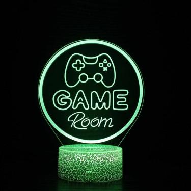 Imagem de Luz noturna, LED 3D, gamepads que mudam de cor, salas de jogos, K