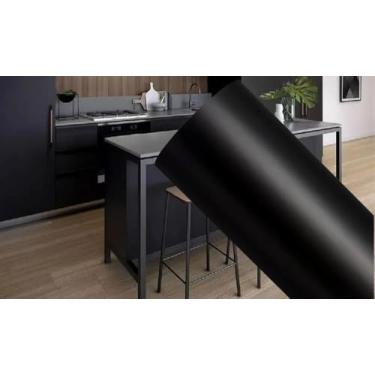 Imagem de Cozinha Quarto Papel de Parede Lavável Brilhante Mármore Cor de Gelo(Preto Fosco(5mx45cm))