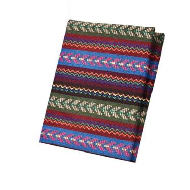 Imagem de Tecido Listrado Colorido Por Jarda, Tecidos De Estofamento Estilo Mexicano Para Cadeiras, Tecido Decorativo De Arte Étnica Minimalista Para Projetos DIY Domésticos(2#,1.5x7m/4.9x23ft)