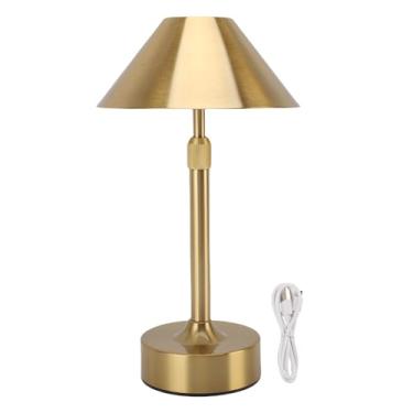 Imagem de Candeeiro de mesa LED sem fio Lâmpada regulável recarregável alimentada por bateria com pólo telescópico Controle de toque 3 cores Ferro Interior Externo Iluminação de mesa para