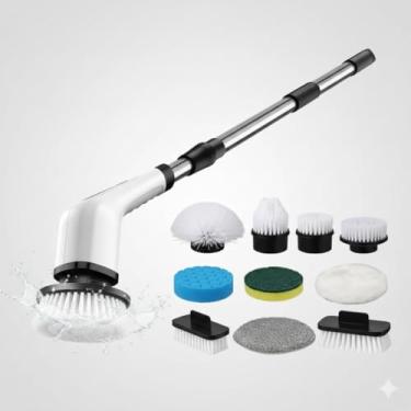 Imagem de Esfregão Escova Elétrico 9 Em 1 Mop Sem fio Limpeza Pesada Rapida Janela Banheiro Cozinha Multiuso 360 Recarregavel Giratoria Portatil