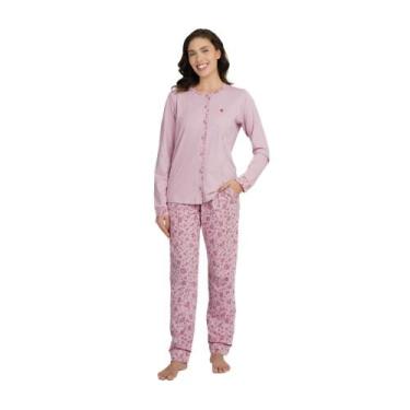 Imagem de Pijama Longo Aberto Malha Algodão Floral - 255181 - Lilly  By Podiun S