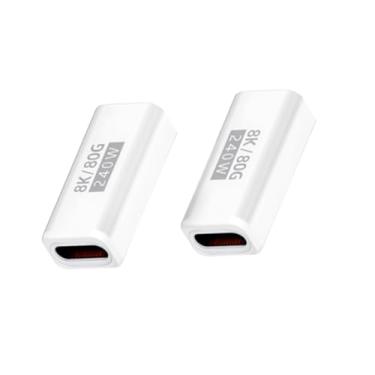 Imagem de Danfetsoy Acoplador USB C de 240 W, 80 Gbps USB C fêmea para adaptador Thunderbolt 5 suporta vídeo 8K a 60Hz para MacBook, laptop, tablet, etc. (branco pacote com 2)