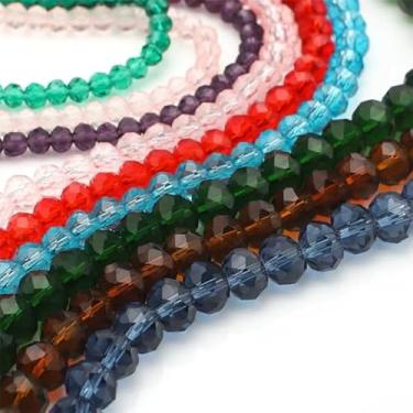 Imagem de Fios de Cristais 6mm para Bijuteria e Artesanato – 10 Fios com ~850 Pedras da Mesma Cor (Sortidos)