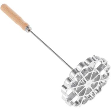 Imagem de TOYANDONA Molde Bunuelos com alça – Ferramenta de corte de biscoito de ferro de roseta Timbale Molde de waffle de alumínio para buñuelos mexicanos