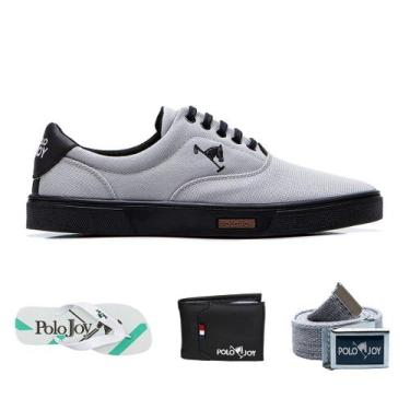 Imagem de Sapatênis Casual Kit com Chinelo Carteira Cinto Dia a Dia - Polo Joy, 