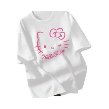 Imagem de Camiseta De Algodão Estampada Com Personagem Hellokity Unissex De Mang