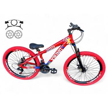Imagem de Bicicleta Aro 26 Vikingx Tuff Freeride Downhill Freio Hidráulico 21v Alumínio Aros Vmaxx Pneu Flame-Unissex