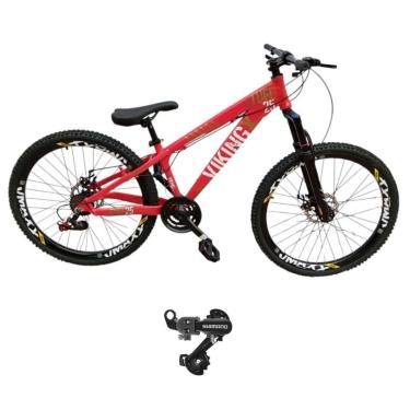 Imagem de Bicicleta 26 VikingX T25 21v Cambio Traseiro Shimano Freeride Pneu 26 Cravudo-Unissex