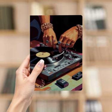 Imagem de Caderno de couro retrô com disco de vinil para trabalho, viagens, diário de couro musical, bloco de notas de capa dura A5 para escrever anotações, presentes de aniversário para amantes de música 1