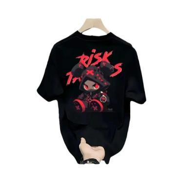 Imagem de Camiseta Masculina De Estilo Urbano Com Estampa De Desenho Animado, Mi