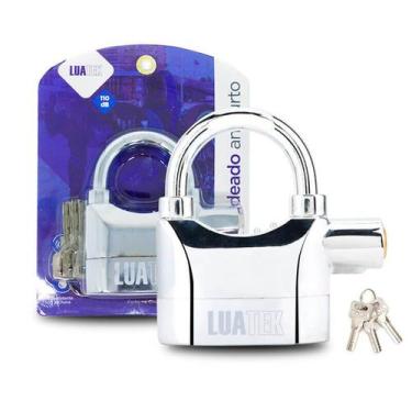 Imagem de Cadeado Antifurto Trava Disco Com Alarme Sonoro Super Potente - Luatek