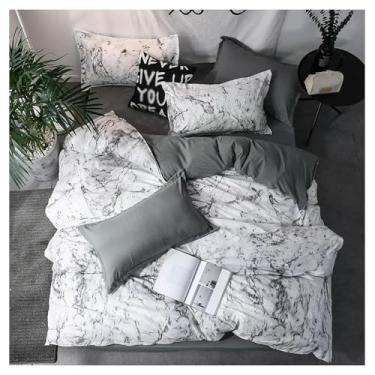 Imagem de SPXMQSS Capa nórdica cama 3 peças capas nórdicas com capa nórdica inverno conjunto capa nórdica cama capa Edredon White 150 * 200 cm 3 unidades
