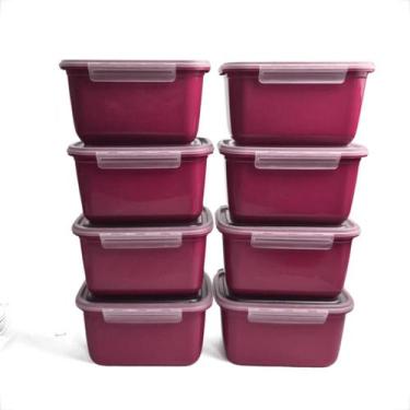 Imagem de Kit Pote Hermeticos 20 Marmitas Fitnesse Porta Alimentos 1L Tampa com 